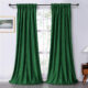 Set draperii soft cu rejansa din bumbac cu 4 ate tip fagure, Super, densitate 200 g/mp, Verde, 2 buc