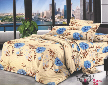 Lenjerie de pat cu husa elastic Odette din bumbac mercerizat, multicolor