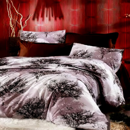 Lenjerie de pat cu husa elastic Wish din bumbac mercerizat, multicolor