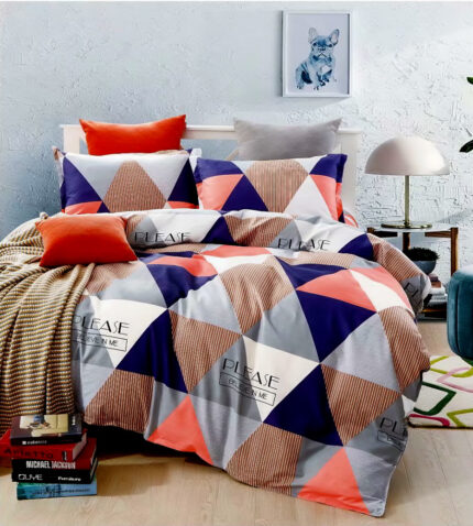 Lenjerie de pat cu husa elastic Arizona din bumbac mercerizat, multicolor