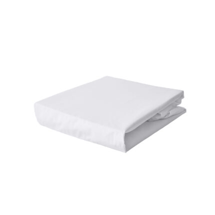 Cearsaf de pat cu elastic din bumbac mercerizat 100%, densitate 120 g/mp, Alb
