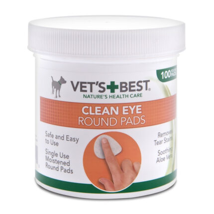 Degetare curatare ochi pentru caini Vet’s Best, 100 buc