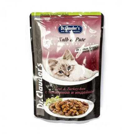 Hrana umeda pentru pisici cu vita si curcan, Dr. Clauder’s Premium Cat Food, 100 g