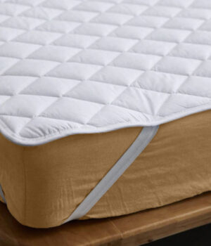 Husa protectie saltea matlasata din bumbac cu elastic, Evolette, Alb