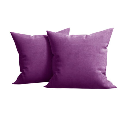 Set 2 huse pernute decorative din catifea cu fermoar, Madison, densitate 700 g/ml, Violet