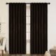 Set draperii din catifea cu rejansa transparenta cu ate pentru galerie, Madison, 200×245 cm, densitate 700 g/ml, Maro inchis, 2 buc