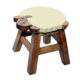Scaunel din lemn pentru copii, sculptat si pictat manual, Miorita, 26.5 x 22.5 x 26.5 cm, 2.5kg