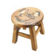 Scaunel din lemn pentru copii, sculptat si pictat manual, Elefantica, 25.5 x 25.5 x 26.7 cm, 2.4kg