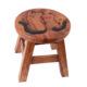 Scaunel din lemn pentru copii, sculptat si pictat manual, Pisicute, 25.5 x 25.5 x 26.5 cm, 2.4kg