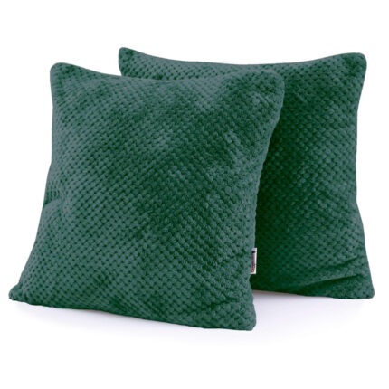 Set 2 huse pernute decorative cu fermoar, Henry, 45 x 45 cm, Verde