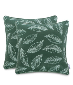 Set 2 huse pernute decorative cu fermoar, Calm, 45 x 45 cm, Verde