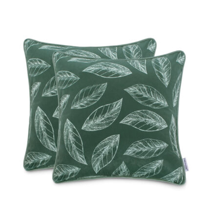 Set 2 huse pernute decorative cu fermoar, Henry, 45 x 45 cm, Verde