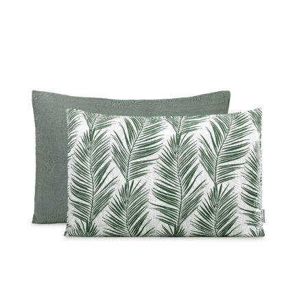 Set 2 huse pernute decorative cu fermoar, Tropical Bonaire, 50 x 70 cm, Vernil