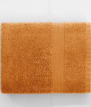 Prosop de baie cu bordura simpla, bumbac 100%, densitate 525 g/mp, Marina, portocaliu