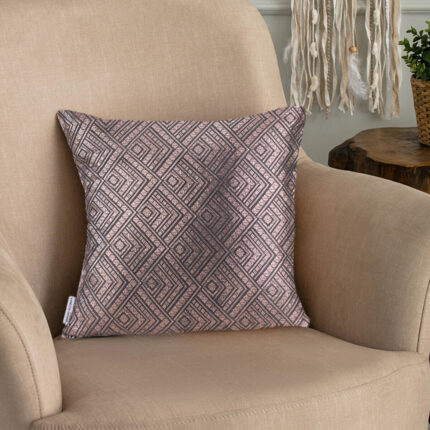 Set 2 huse perne decorative cu fermoar, Caspe, densitate 230 g/m2, 45 x 45 cm, roz